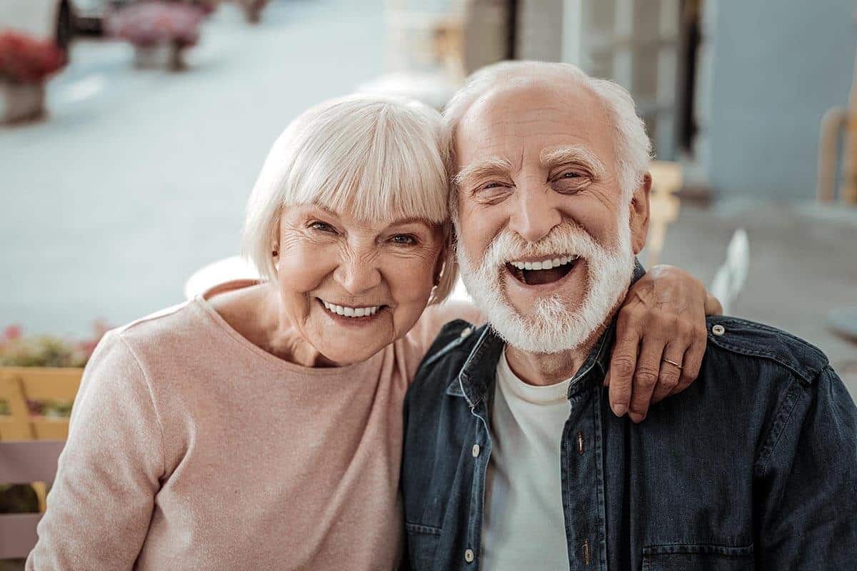 Older couple smiling